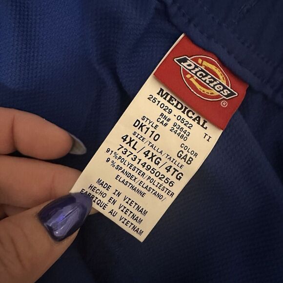 Dickies Dynamix Men's Zip Fly Scrubs Cargo Pants 4X Galaxy Blue Big DK110 - Picture 5 of 8